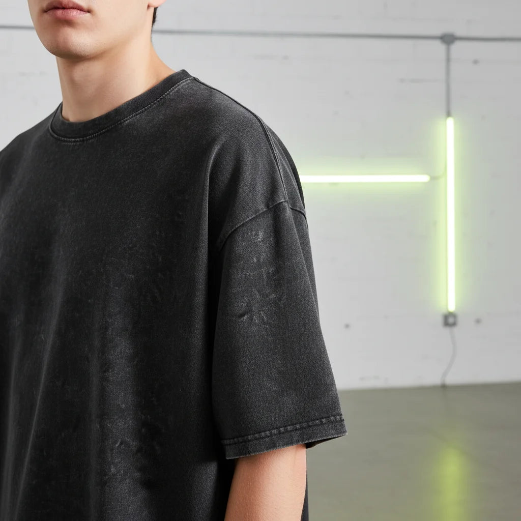 Men's Oversized Round Neck Short Sleeve T-Shirt, Soft Cotton, Casual Streetwear Style