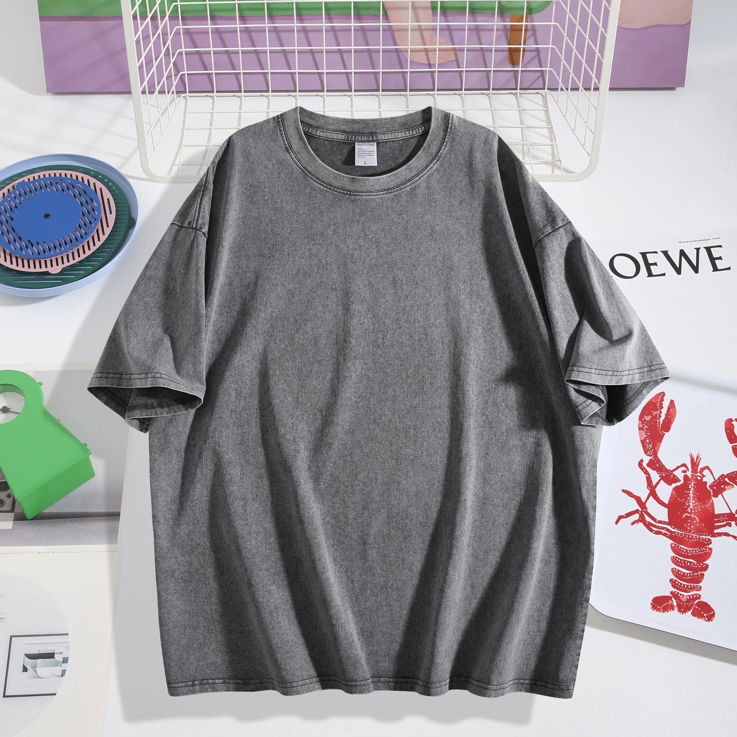 Men's Oversized Round Neck Short Sleeve T-Shirt, Soft Cotton, Casual Streetwear Style