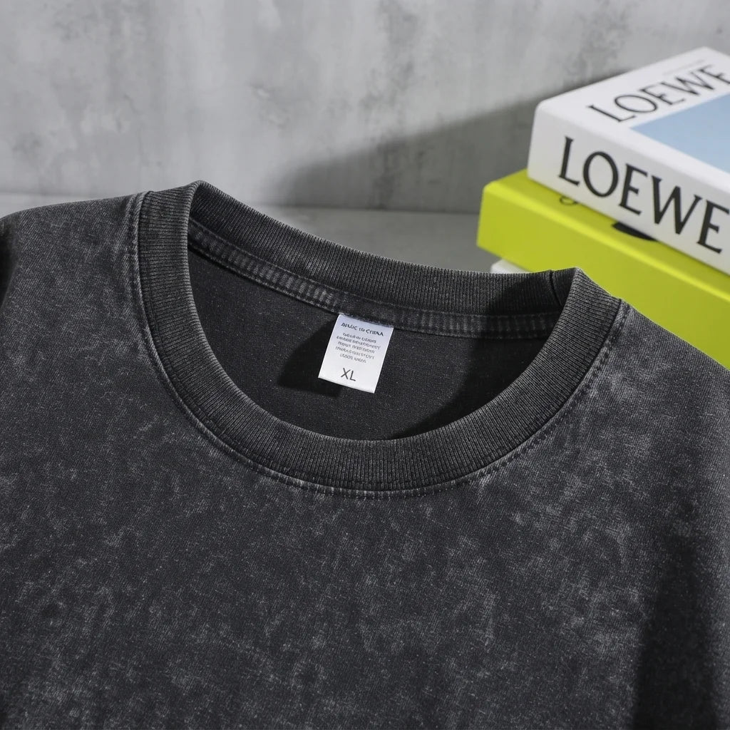 Men's Oversized Round Neck Short Sleeve T-Shirt, Soft Cotton, Casual Streetwear Style
