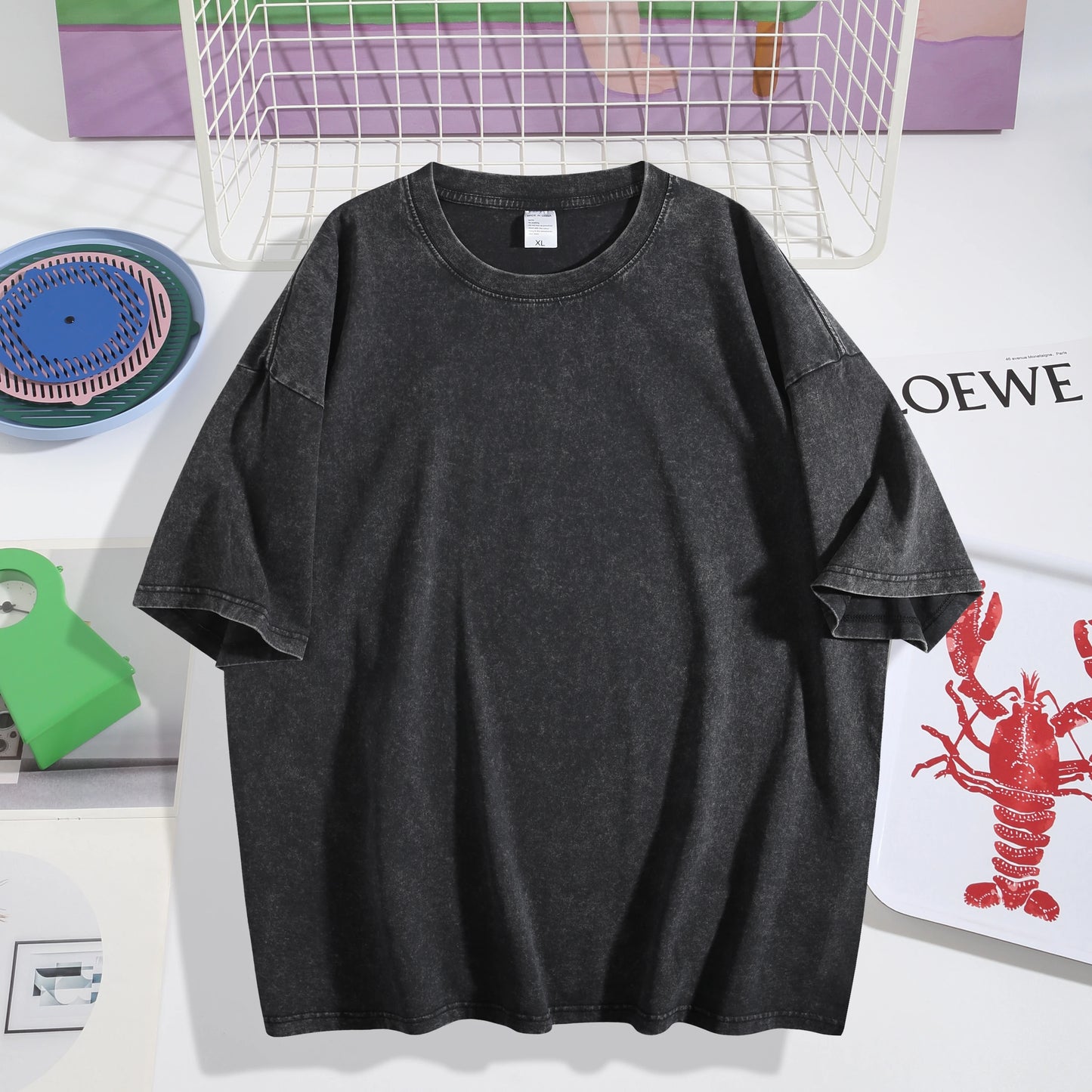 Men's Oversized Round Neck Short Sleeve T-Shirt, Soft Cotton, Casual Streetwear Style