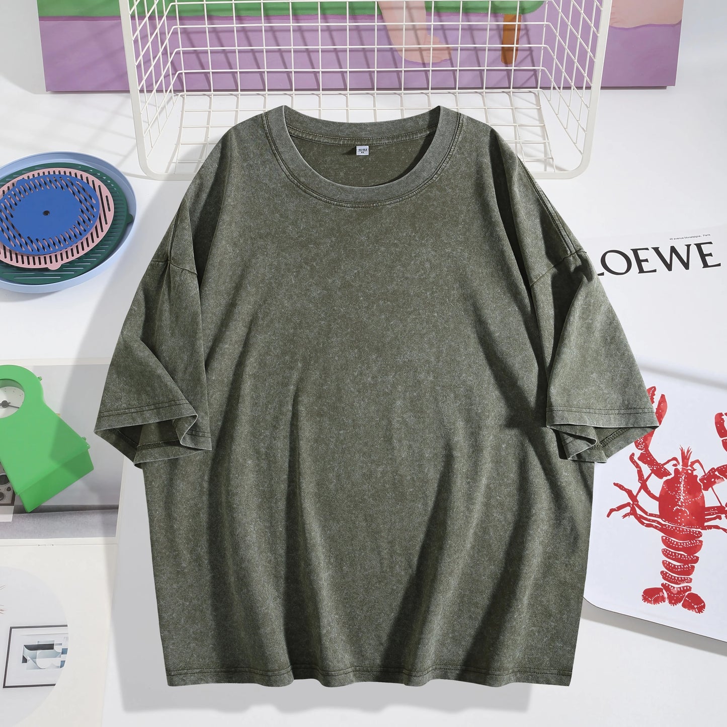 Men's Oversized Round Neck Short Sleeve T-Shirt, Soft Cotton, Casual Streetwear Style