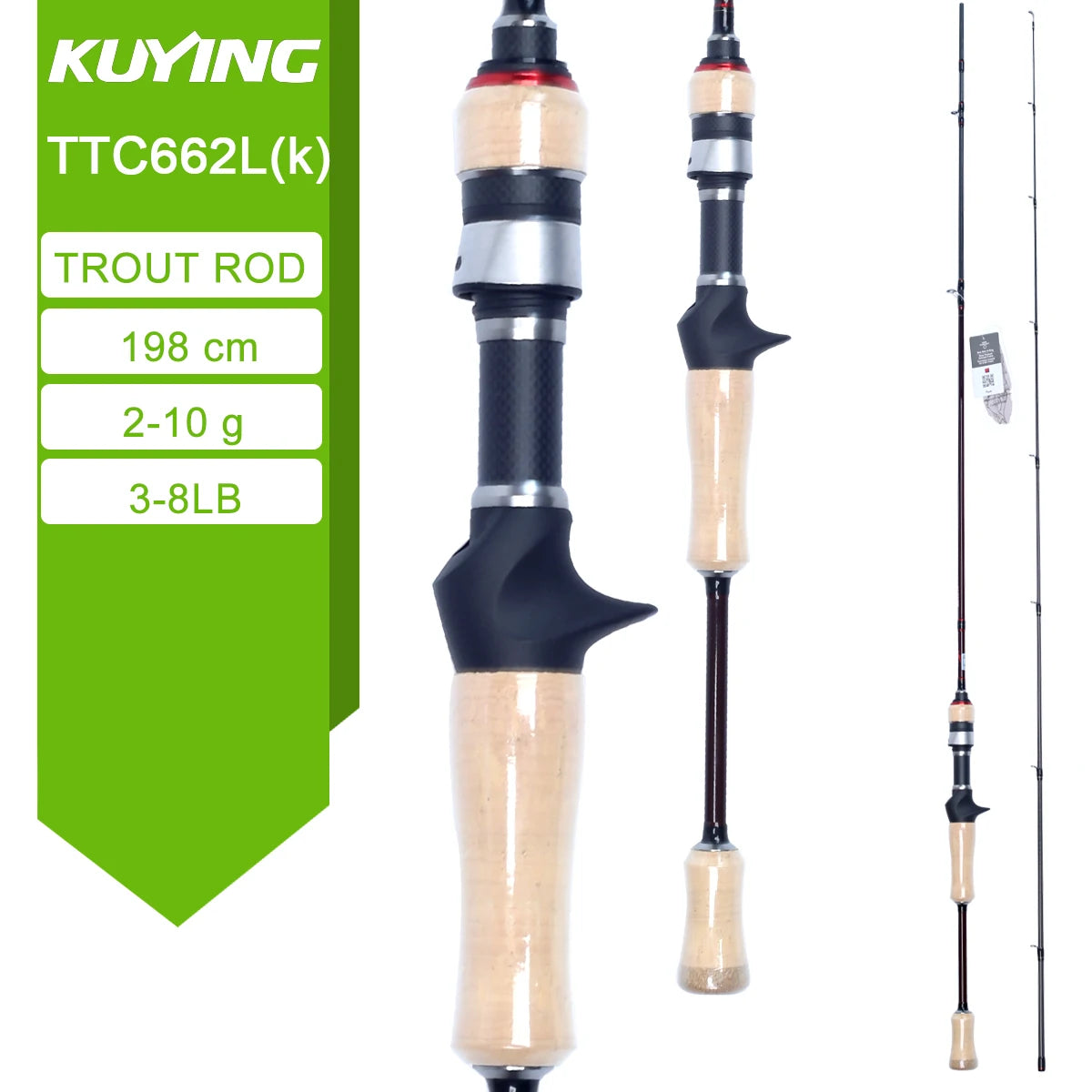 KUYING TETON Spinning Casting Rod For Fishing Lure Rods BFS Pole Carbon 0.8-8g 1-8lb FUJI Parts Baitcaster