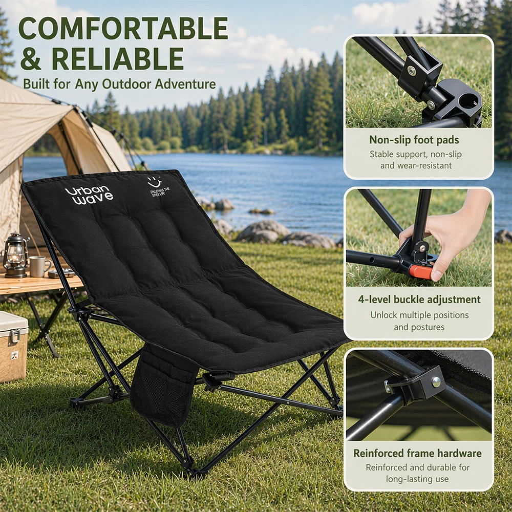 Outdoor folding bed, camping bed with mattress, portablefolding bed, 330 Ib capacity, carry bag, suitable for officeindoor rest, travel, garden, balcony, courtyard.
