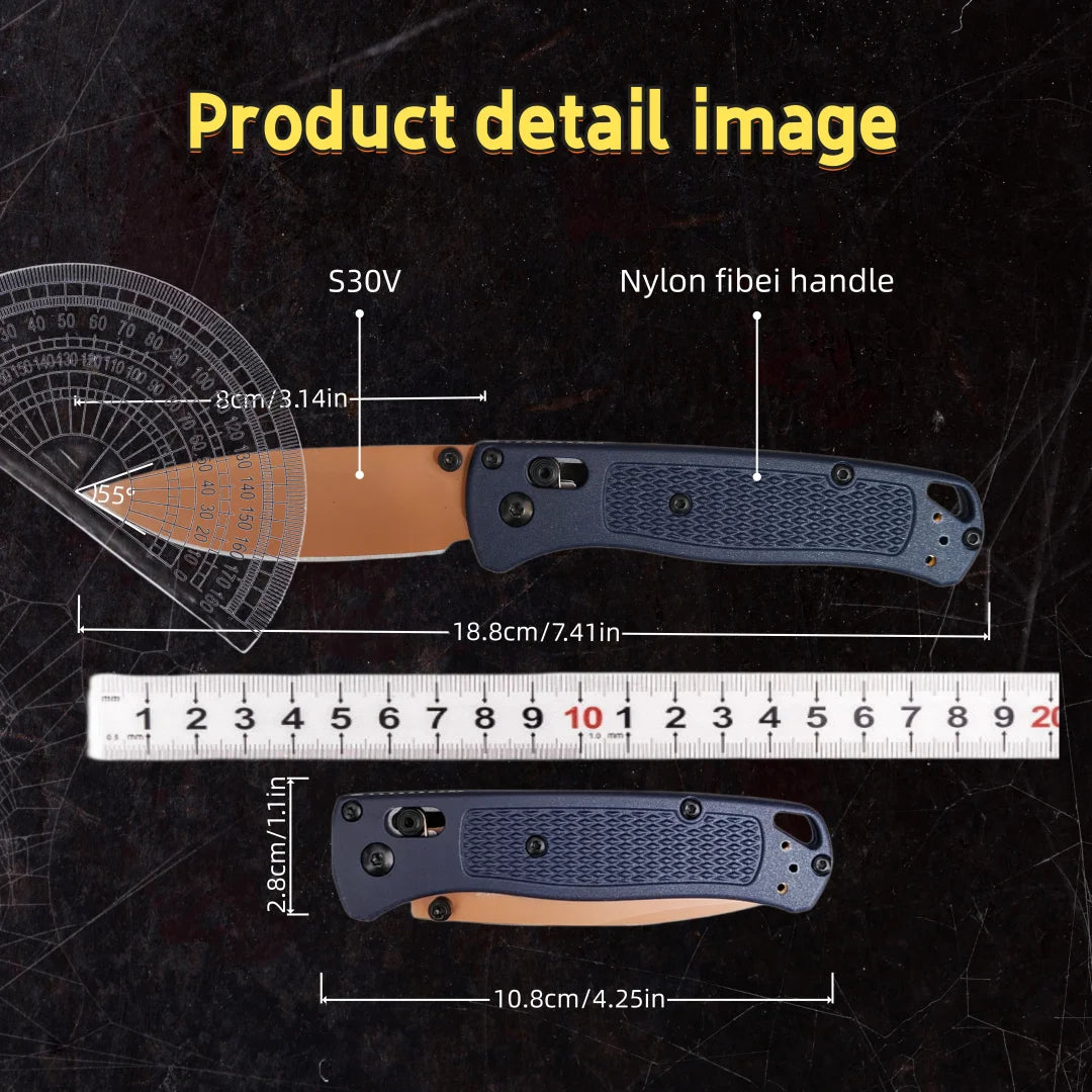 BM-BUGOUT 535 EDC Pocket Folding Knife S30V Blade Nylon Fiberglass Handle High Hardness Camping Wilderness Survival Outdoor