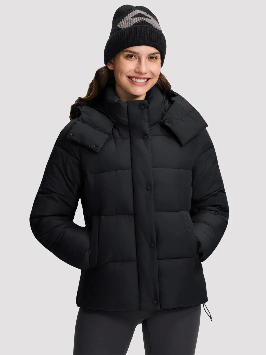 Pioneer Camp Women's Quilted Puffer Jacket, Warm Winter Coat Insulated Full Zip Hooded Jacket Pockets Outerwear Casual