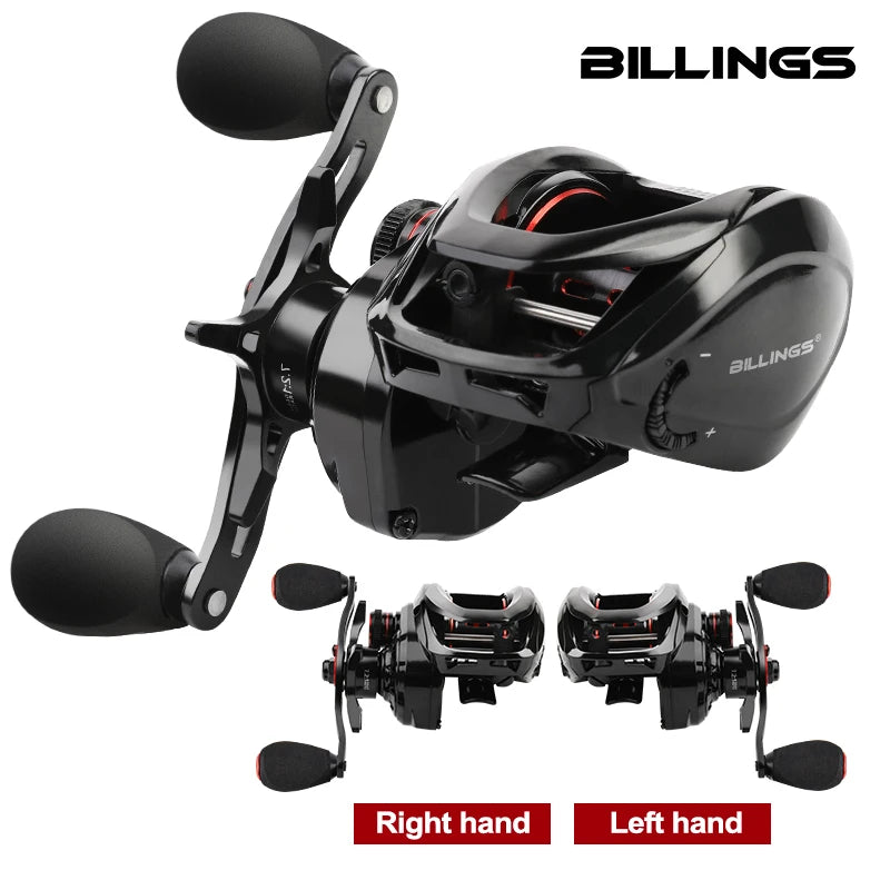 BILLINGS Baitcasting Reel 7.2:1 High Speed Gear Ratio CNC Spool 8KG Max Drag Magnetic Brake System Baitcaster Fishing Reels for Freshwater Saltwater Multiple Fish Species