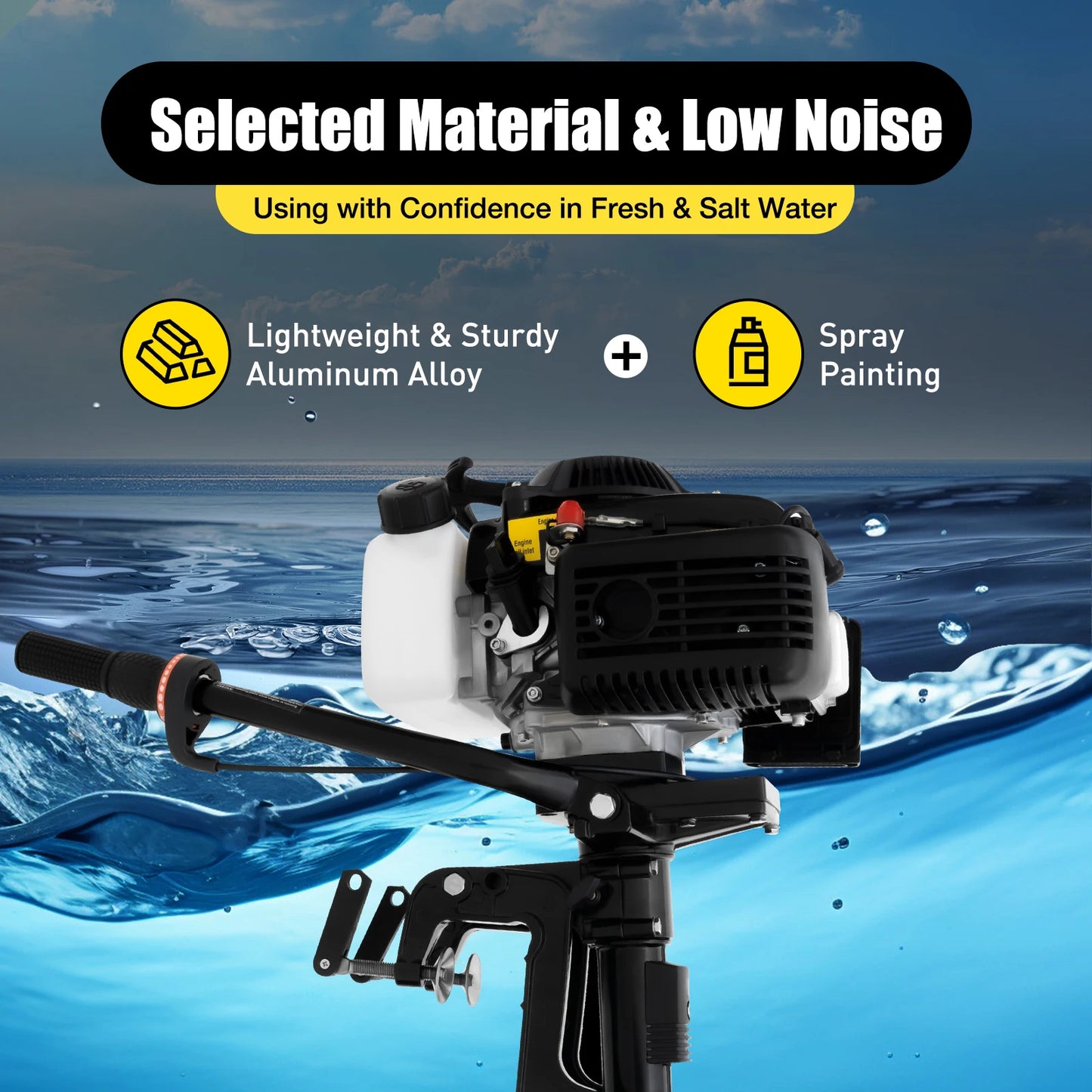 4 Stroke 4HP Outboard Motor Boat Engine Boat Motor 52cc Air Cooling System Hand-start Motor High Quality