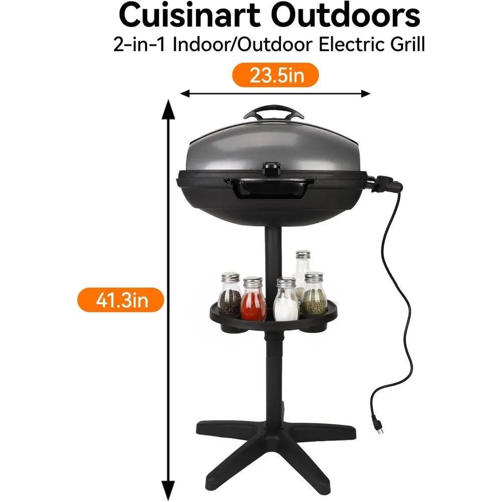Portable Non-Stick Electric Grill for Indoor & Outdoor Use, 1500W with Smart Temp Control, Ideal for Balcony, Backyard, and Camp