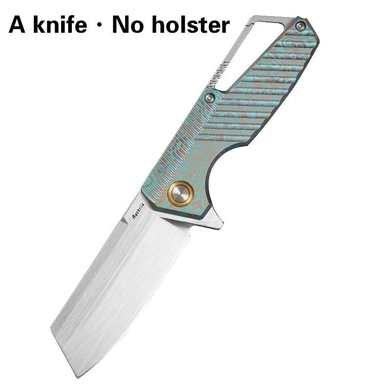 M390 Steel Folding Knife, Men's Everyday Carry Pocket Knife, Titanium Handle, Outdoor Camping Hunting EDC Pocket Knife