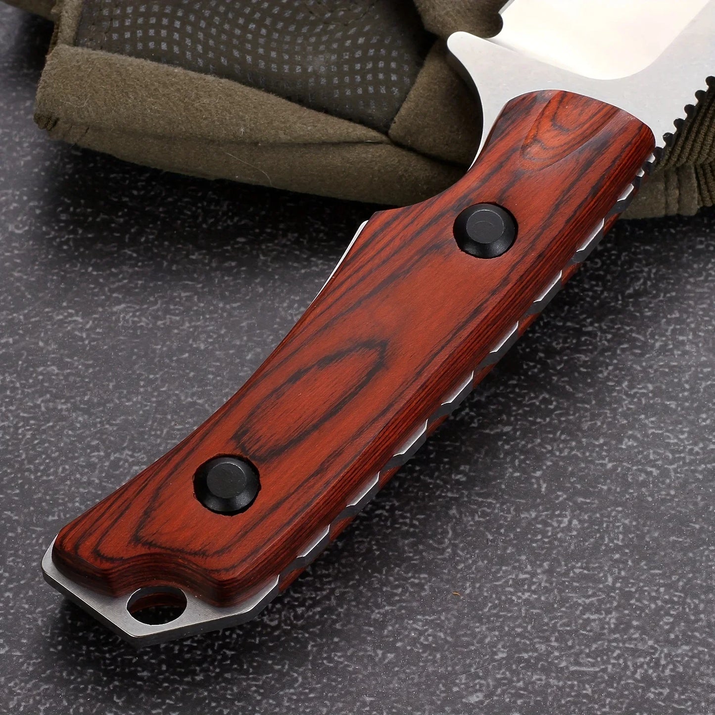 BM 15017 Hunt Hidden Canyon Hunter Fixed Knife 8Cr13Mov Blade Stabilized Wood Handle Outdoor Camping Knives with Cowhide Sheath