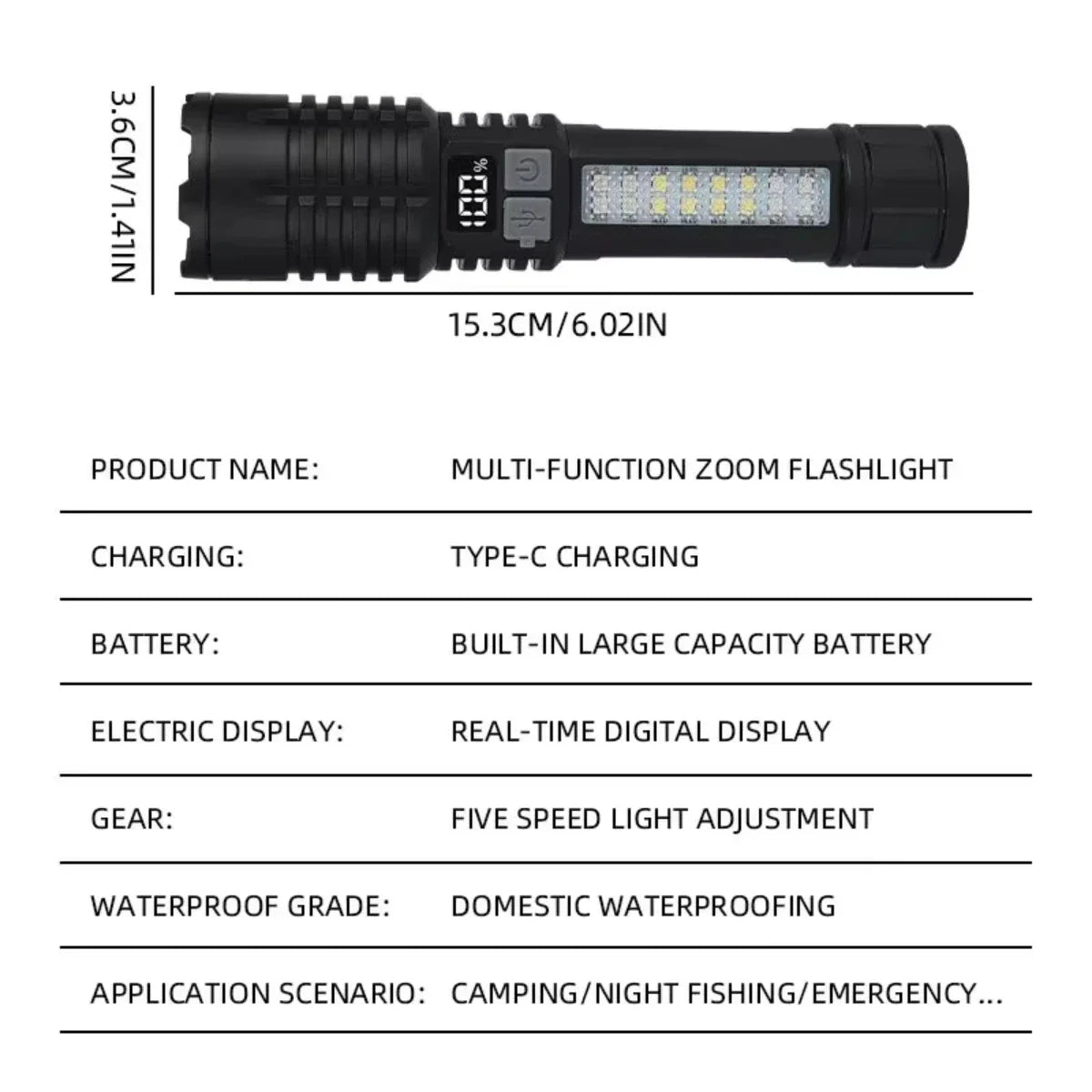 Super Bright Rechargeable LED Flashlight – Ultra Powerful Portable Torch, Outdoor Camping Lantern & Emergency Light