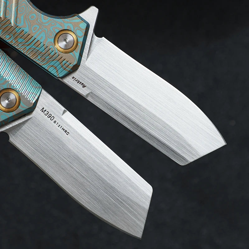 M390 Steel Folding Knife, Men's Everyday Carry Pocket Knife, Titanium Handle, Outdoor Camping Hunting EDC Pocket Knife