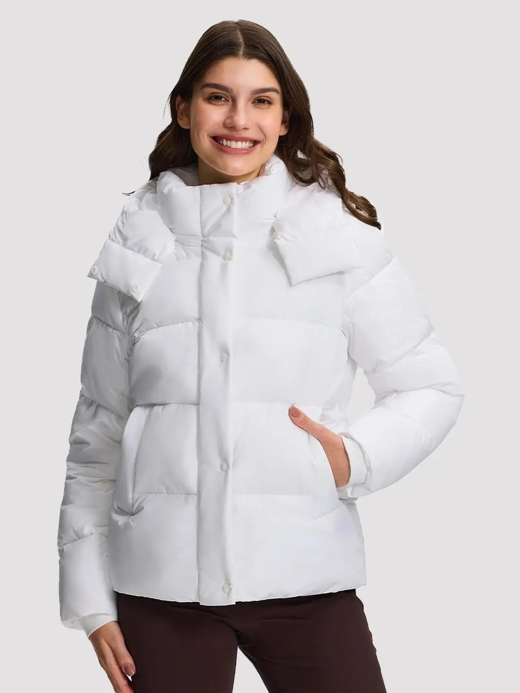 Pioneer Camp Women's Quilted Puffer Jacket, Warm Winter Coat Insulated Full Zip Hooded Jacket Pockets Outerwear Casual