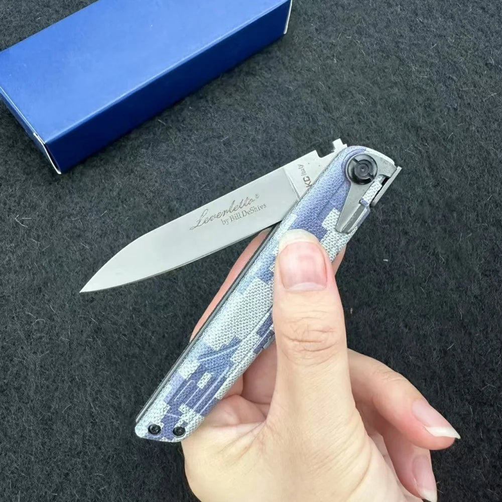 AKC ITALY LEVERLETTO Bill DeShivsOutdoor Hunting Pocket Knife ABS Handle 440C Blade EDC Outdoor Hunting Survival Camping Knives