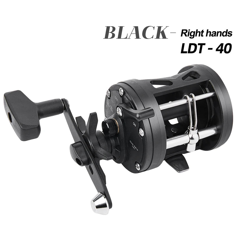 BILLINGS Trolling Drum Fishing Reels 33LB Max Drag 3.8:1 Gear Ratio High Toughness Body Freshwater & Saltwater Universal Bait Caster Fishing Reel