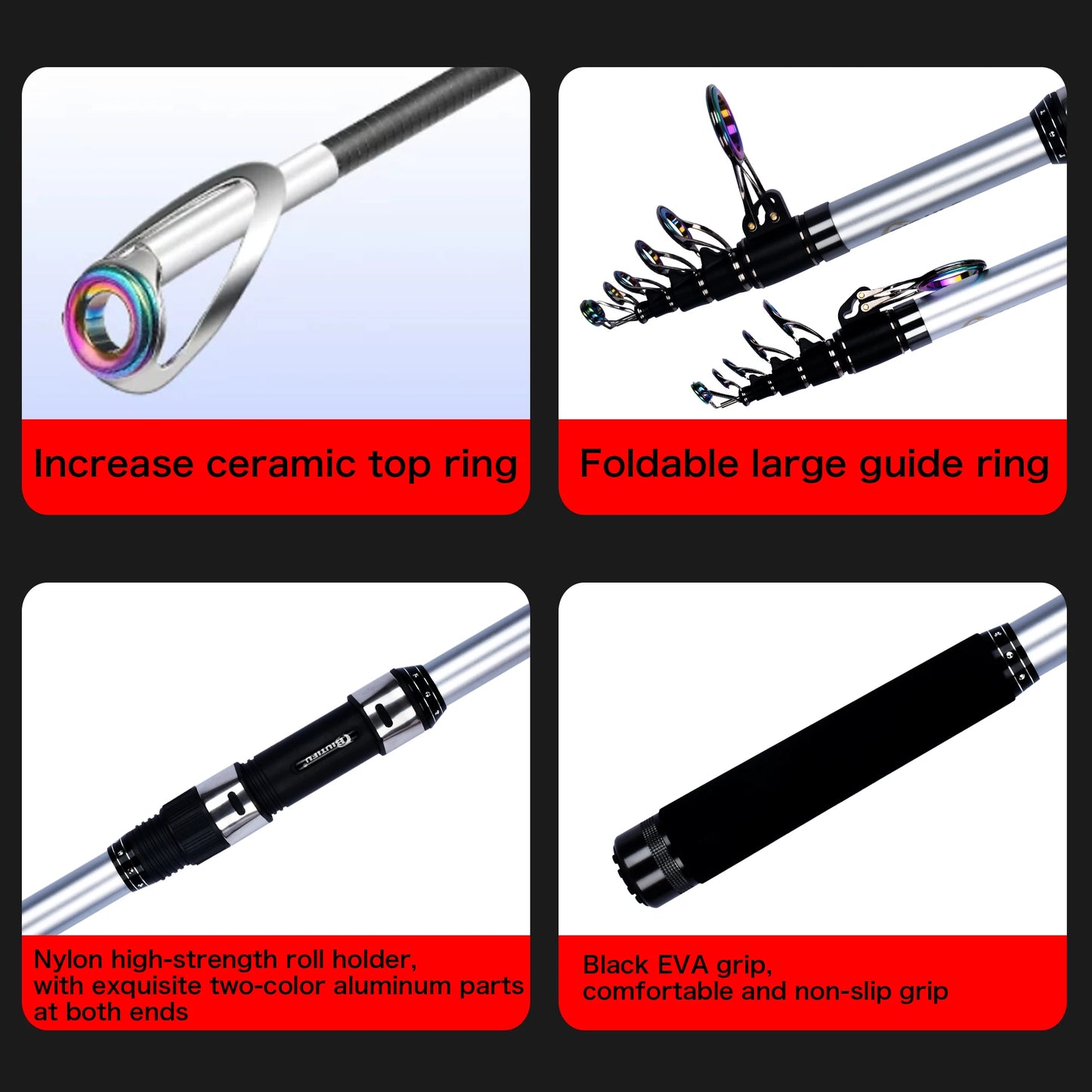 BIUTIFU Telescopic Surf Spinning Fishing Rods 5.3m 5.0m 4.5m 4.2m 3.9m 30T Carbon Power 60-150g Throw Surfcasting Shore Casting Pole