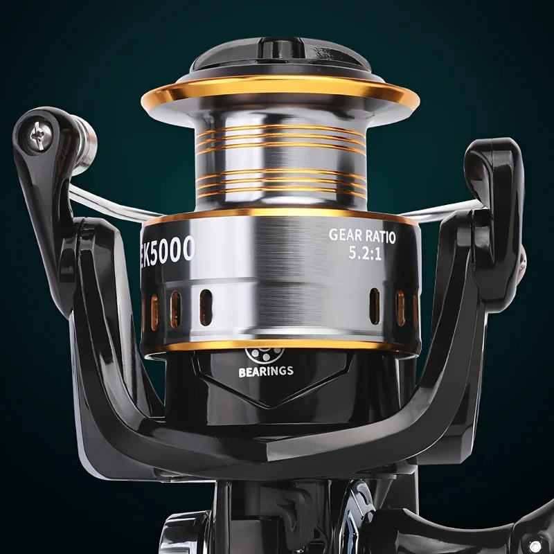 BILLINGS Spinning Reel 12KG Max Drag 5.2:1 Gear Ratio Metal Spool Durable Professional Fishing Reels, Multipurpose for Freshwater Saltwater Bass Trout Salmon Fishing