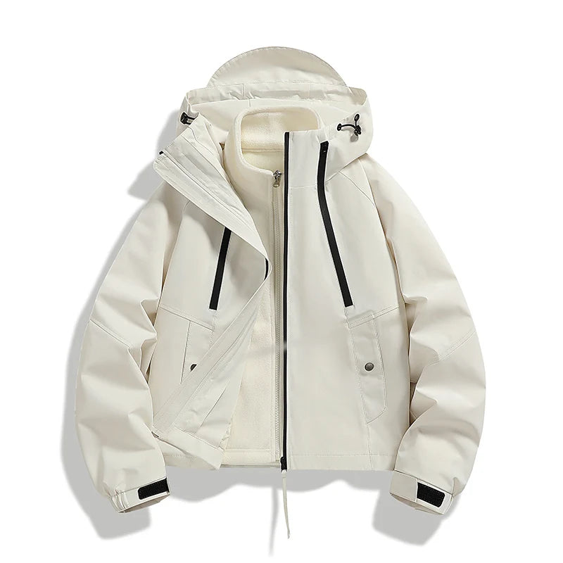 CHRLCK Women Waterproof Hiking 3IN1 Jackets Winter Warm Windproof Windbreakers Women Camping Trekking Thin Jacket Woman