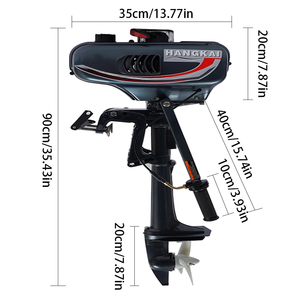 2 Stroke 3.5HP Boat Motor Boat Thrusters Outboard Motor Propeller CDI Ignition System Short Shaft 10km/h
