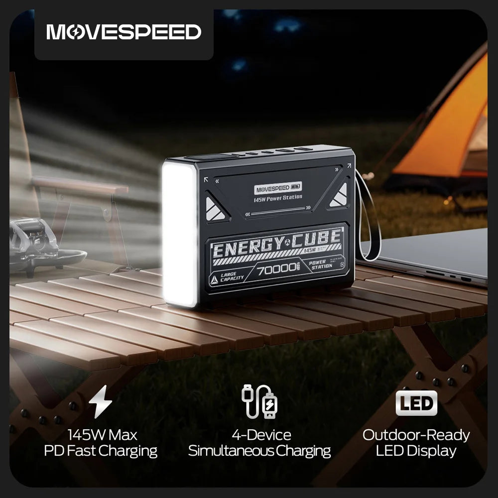 MOVESPEED Z70 Pro 140W Power Bank 70000mAh High Capacity External Power Supplies PD Fast Portable Charger for Mobilephone Laptop
