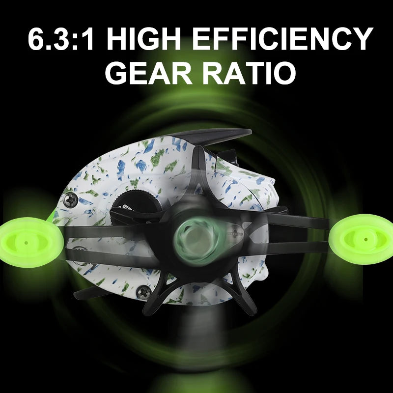 BILLINGS Baitcasting Reel 8KG Max Drag 6.3:1 Gear Ratio Magnetic Brake System  Bait Caster Fishing Reels for Freshwater Saltwater Bass Trout Fishing