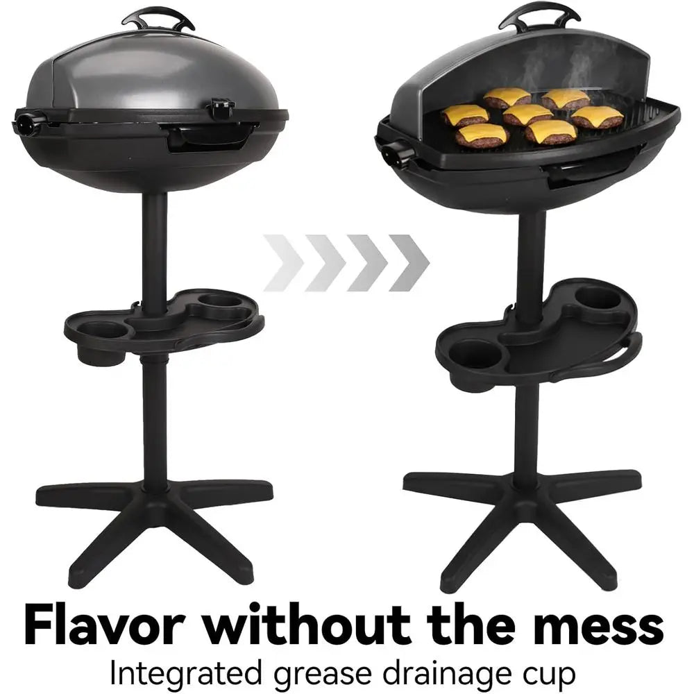 Portable Non-Stick Electric Grill for Indoor & Outdoor Use, 1500W with Smart Temp Control, Ideal for Balcony, Backyard, and Camp