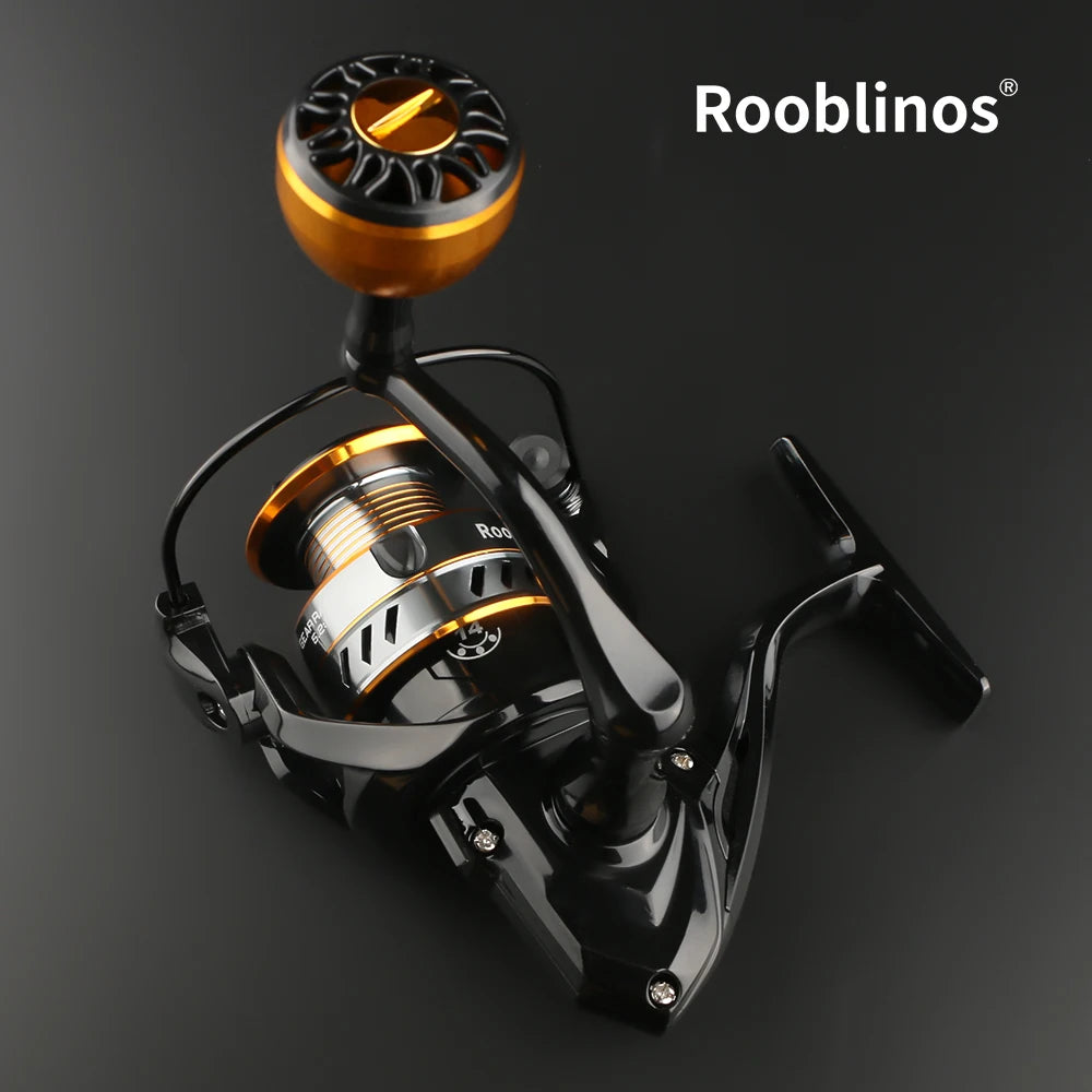 ROOBLINOS HM Spinning Reel 5.2:1 Gear Ratio 22lb Max Drag Metal Bearings Smooth Fishing Reel for Freshwater Saltwater