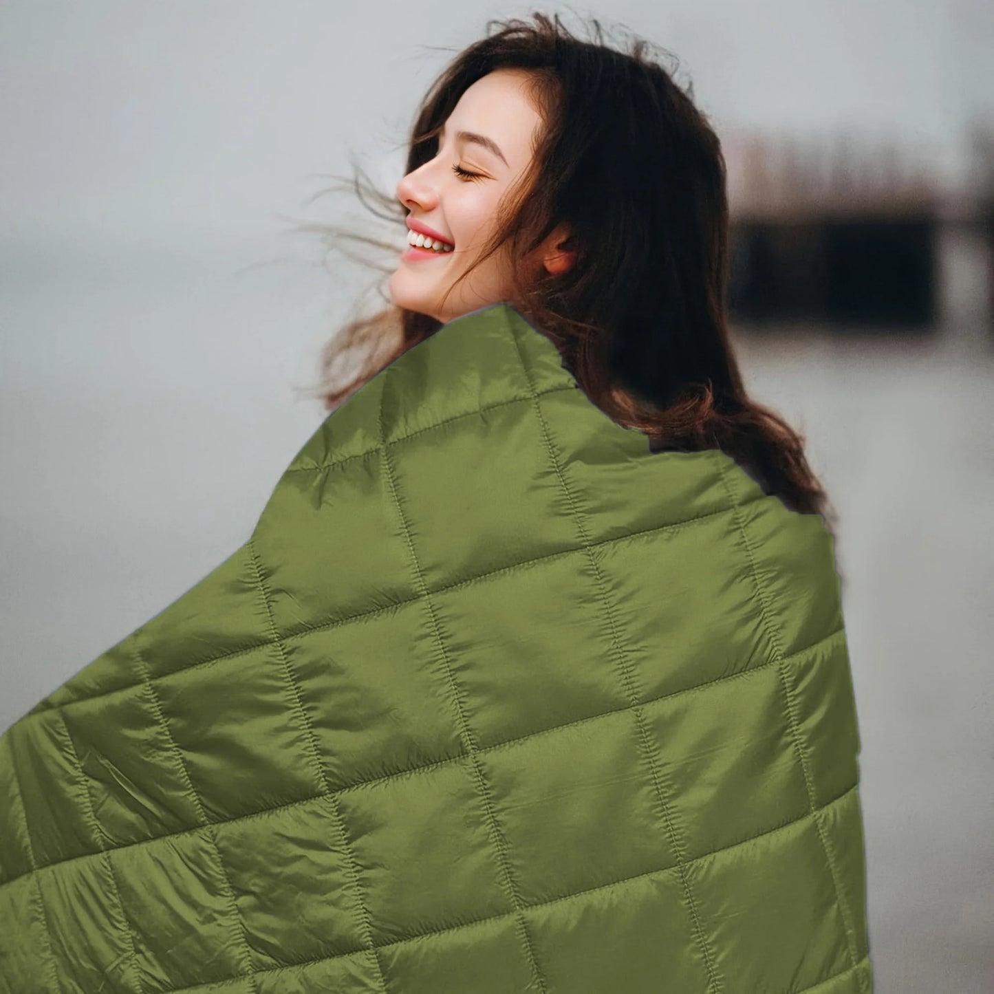Outdoor Puffy Camping Blanket, Lightweight Down Alternative Puffy  Camping Large Ultra Warm Hammock Top Quilt Waterproof Blanket for Traveling Picnic Beach Party Cold Weather