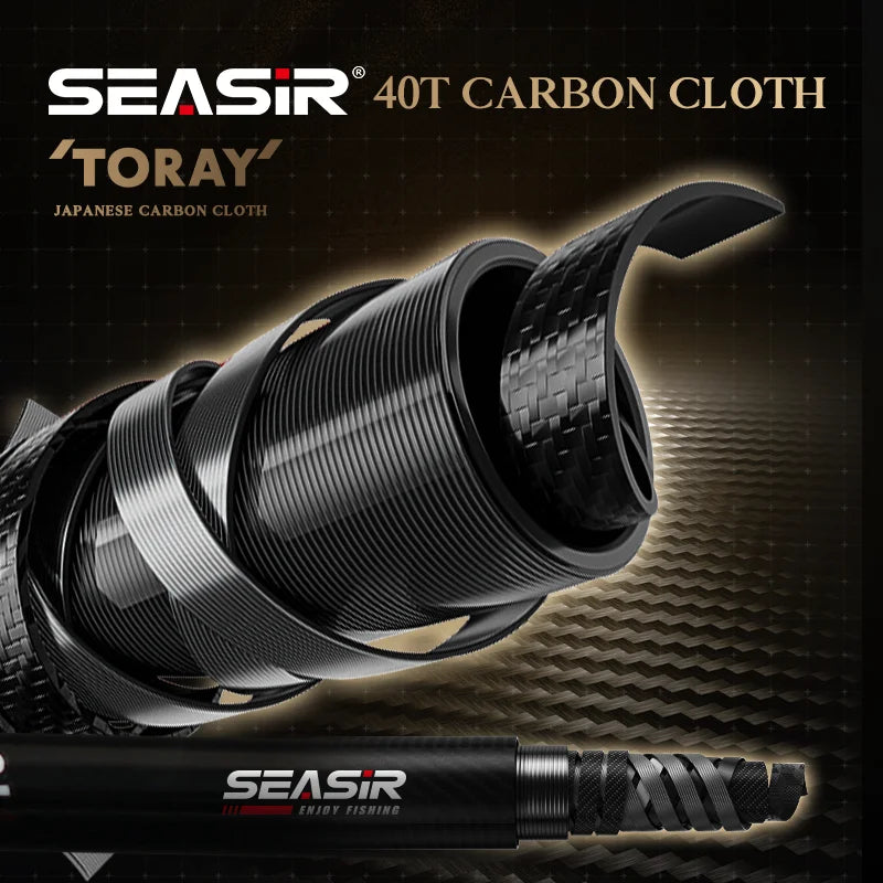 Seasir Stream Spining Baitcasting Fihsing Rods Ultralight Carbon Solid Wood Handle  Fuji A+O 40T Carbon Cloth  Lure Weight 1-10g
