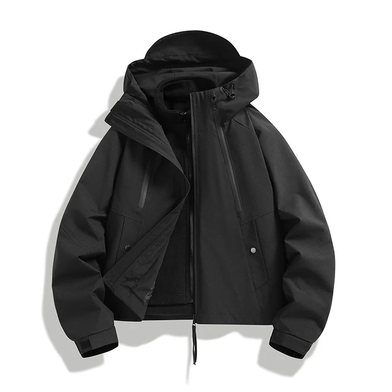 CHRLCK Women Waterproof Hiking 3IN1 Jackets Winter Warm Windproof Windbreakers Women Camping Trekking Thin Jacket Woman