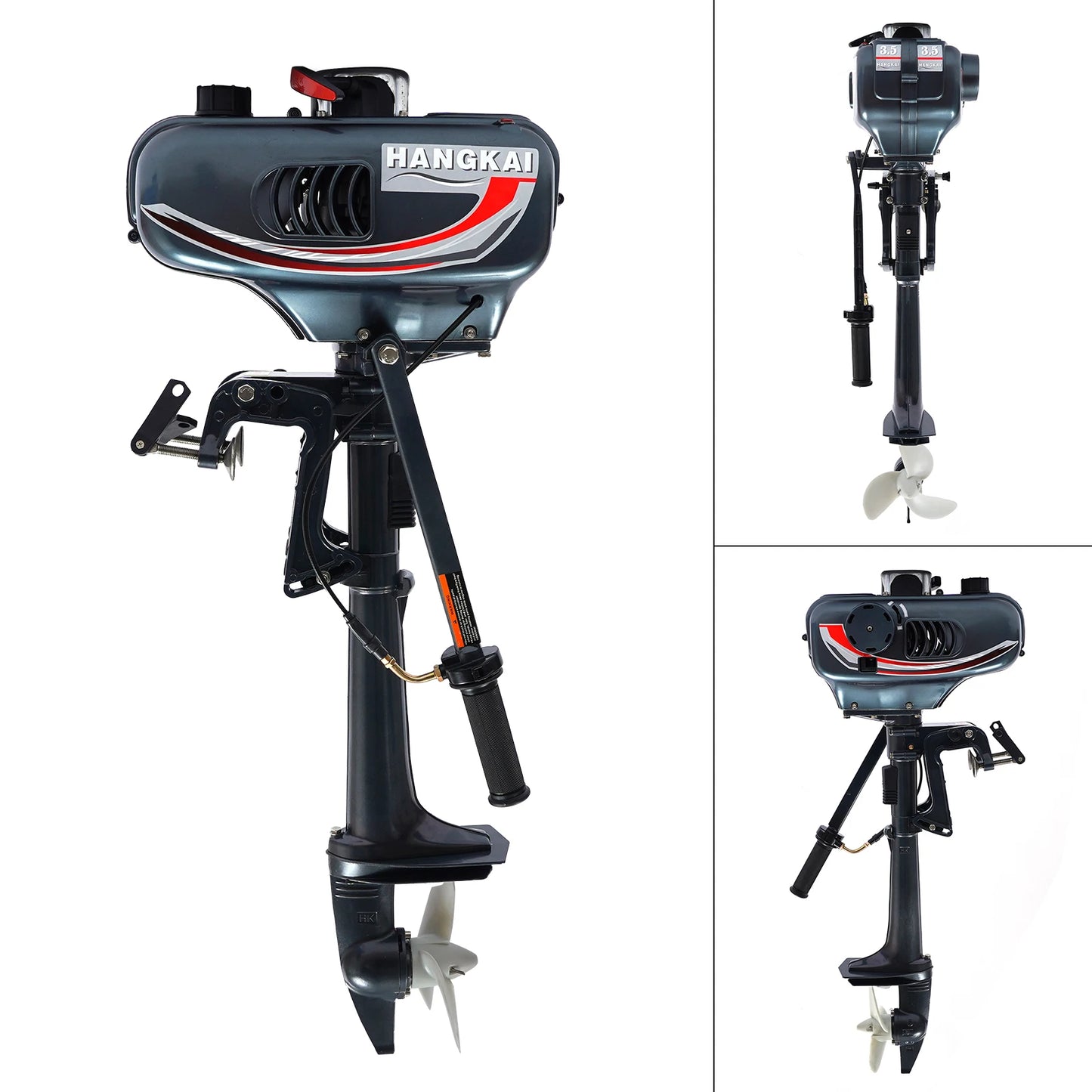 2 Stroke 3.5HP Boat Motor Boat Thrusters Outboard Motor Propeller CDI Ignition System Short Shaft 10km/h